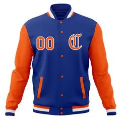 Raglan Sleeves Full-Snap Varsity Letterman Baseball Jacket 5