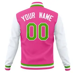 Raglan Sleeves Full-Snap Varsity Letterman Baseball Jacket 54