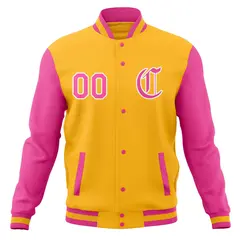 Raglan Sleeves Full-Snap Varsity Letterman Baseball Jacket 61
