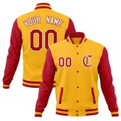 Raglan Sleeves Full-Snap Varsity Letterman Baseball Jacket 65