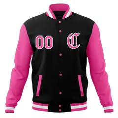Raglan Sleeves Full-Snap Varsity Letterman Baseball Jacket 13