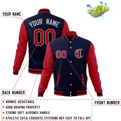 Raglan Sleeves Full-Snap Varsity Letterman Baseball Jacket 20