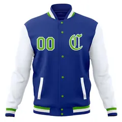 Raglan Sleeves Full-Snap Varsity Letterman Baseball Jacket 29