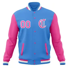 Raglan Sleeves Full-Snap Varsity Letterman Baseball Jacket 37