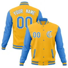Raglan Sleeves Full-Snap Varsity Letterman Baseball Jacket 41