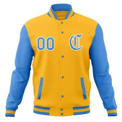 Raglan Sleeves Full-Snap Varsity Letterman Baseball Jacket 45