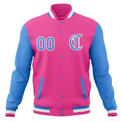 Raglan Sleeves Full-Snap Varsity Letterman Baseball Jacket 5