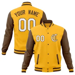 Raglan Sleeves Full-Snap Varsity Letterman Baseball Jacket 65