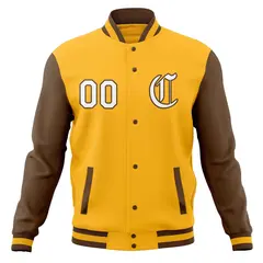 Raglan Sleeves Full-Snap Varsity Letterman Baseball Jacket 69