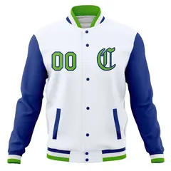 Raglan Sleeves Full-Snap Varsity Letterman Baseball Jacket 77