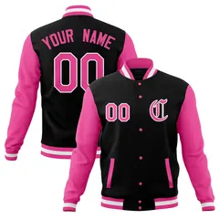 Raglan Sleeves Full-Snap Varsity Letterman Baseball Jacket 9