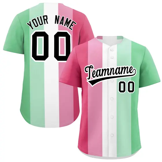 Rainbow Abrosexual Pride Month Color Block Baseball Jersey