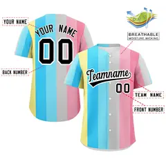 Rainbow Genderflux Pride Month Color Block Baseball Jersey 2
