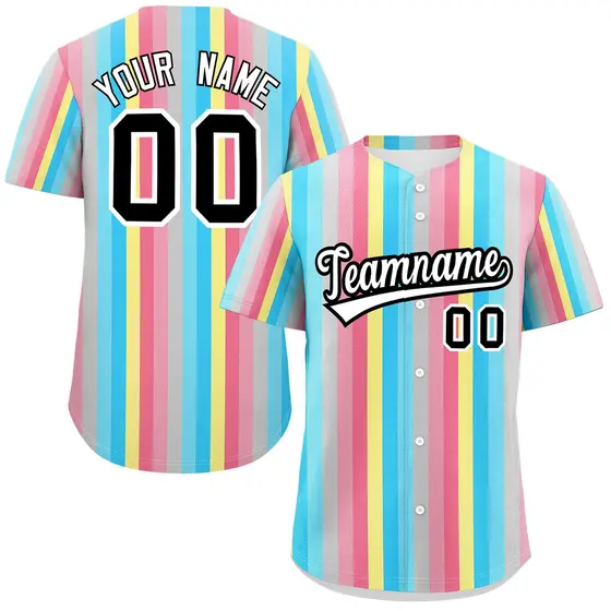 Rainbow Genderflux Pride Month Color Block Baseball Jersey