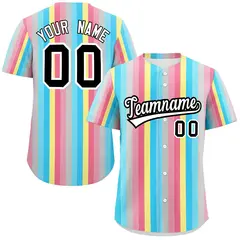 Rainbow Genderflux Pride Month Color Block Baseball Jersey 1