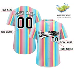 Rainbow Genderflux Pride Month Color Block Baseball Jersey 2