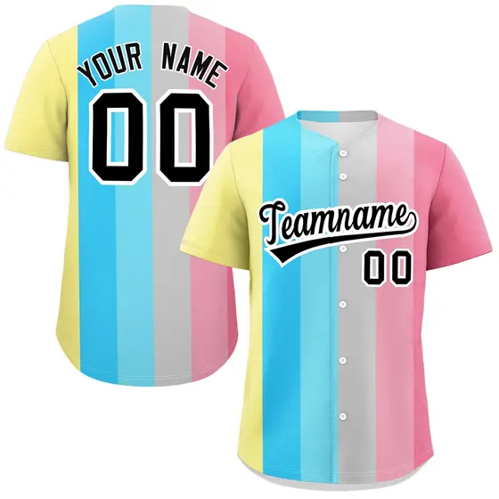Rainbow Genderflux Pride Month Color Block Baseball Jersey