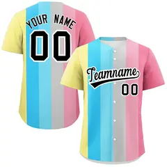 Rainbow Genderflux Pride Month Color Block Baseball Jersey 1