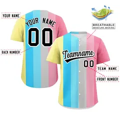Rainbow Genderflux Pride Month Color Block Baseball Jersey 2