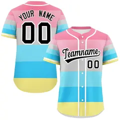 Rainbow Genderflux Pride Month Color Block Baseball Jersey 1