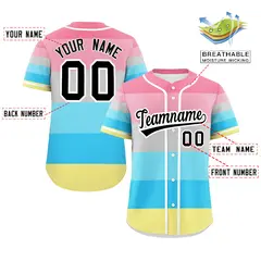 Rainbow Genderflux Pride Month Color Block Baseball Jersey 2