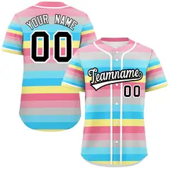 Rainbow Genderflux Pride Month Color Block Baseball Jersey 1