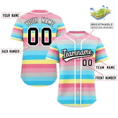 Rainbow Genderflux Pride Month Color Block Baseball Jersey 2