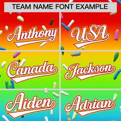 Rainbow White Ice Cream Pattern V-Neck Hockey Jersey 3