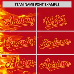 Red 3D Flame Authentic Baseball Jersey 3
