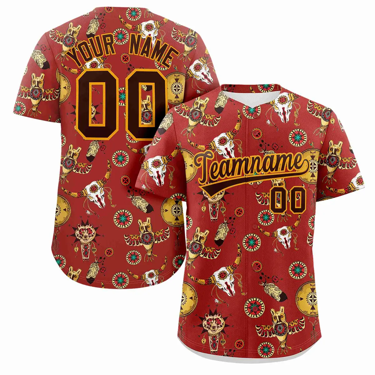 Red 3D Graffiti Pattern Authentic Baseball Jersey