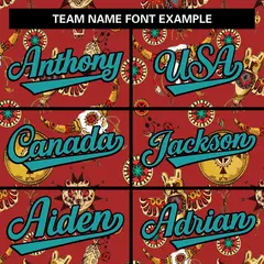 Red 3D Graffiti Pattern Authentic Baseball Jersey 3