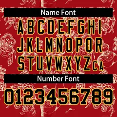 Red 3D Graffiti Pattern Authentic Baseball Jersey 4