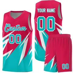 Red Abstract Mountain Pattern Basketball Jersey