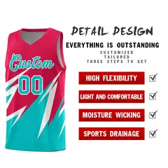 Red Abstract Mountain Pattern Basketball Jersey 2