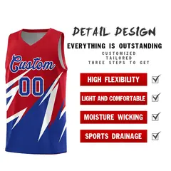 Red Abstract Mountain Pattern Basketball Jersey 2