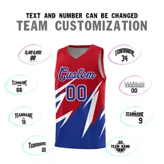 Red Abstract Mountain Pattern Basketball Jersey 3