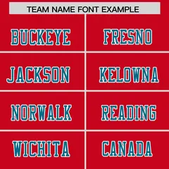 Red Aqua Shoulder Cut Two-Tone Flag Football Jersey 3