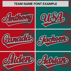 Red Aqua Split Flower Graffiti Authentic Baseball Jersey 3
