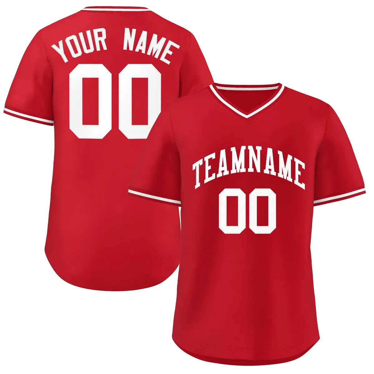 Red Authentic Classic Pullover Baseball Jersey