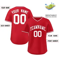 Red Authentic Classic Pullover Baseball Jersey 2