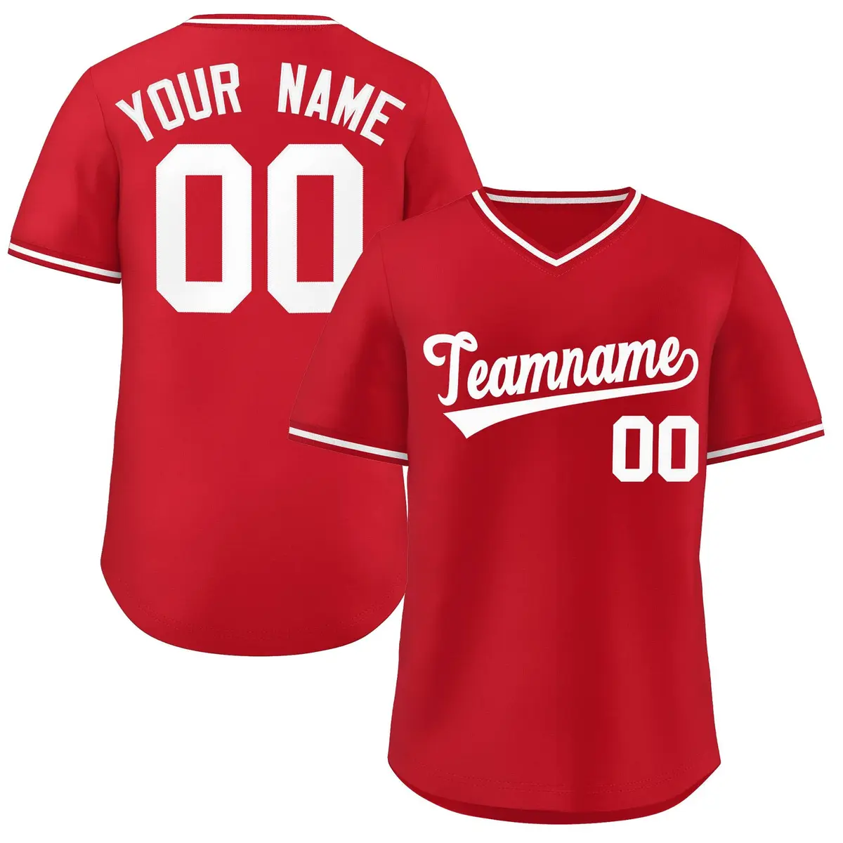 Red Authentic Classic Pullover Baseball Jersey
