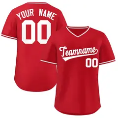 Red Authentic Classic Pullover Baseball Jersey