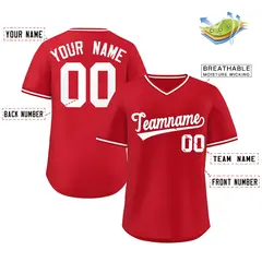 Red Authentic Classic Pullover Baseball Jersey 2
