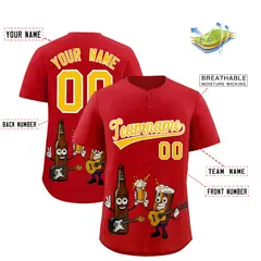 Red Beer Day Parties Baseball Jersey 2