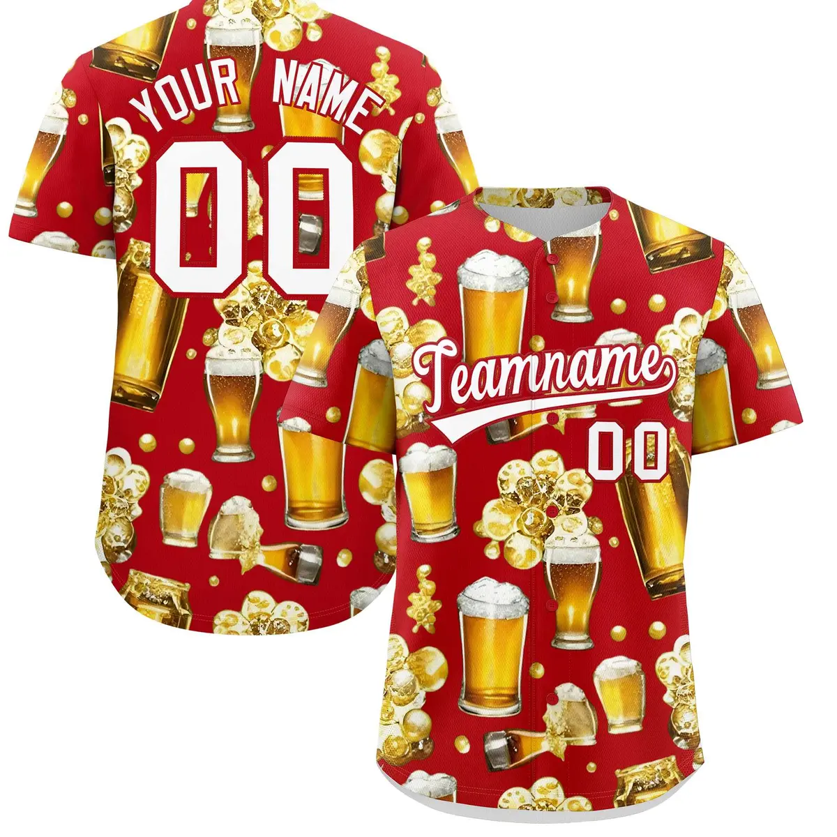 Red Beer Day Parties Baseball Jersey