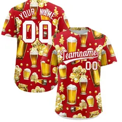 Red Beer Day Parties Baseball Jersey 1