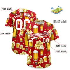 Red Beer Day Parties Baseball Jersey 2