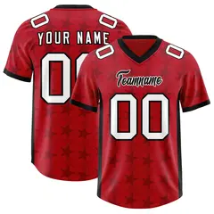 Red Black All Star Graffiti Pattern Football Jersey 1
