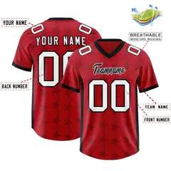 Red Black All Star Graffiti Pattern Football Jersey 2