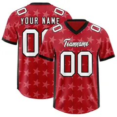 Red Black All Star Graffiti Pattern Football Jersey